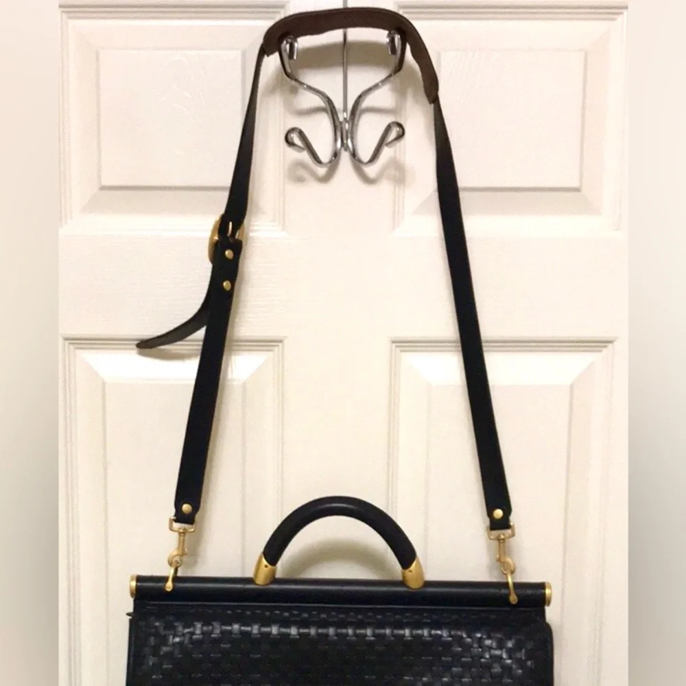 Vintage Hartmann Black Leather Unisex Briefcase